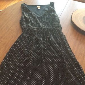 Fully lined knee length polka dot dress